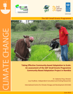 The GEF Small Grants Programme Taking Effective Community
