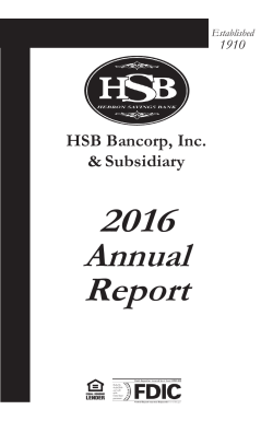 2016 Annual Report - Hebron Savings Bank