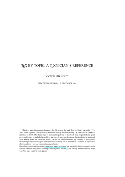 TEX BY TOPIC, A TEXNICIAN`S REFERENCE