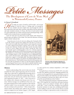 The Development of Carte de Visite Mail in Nineteenth