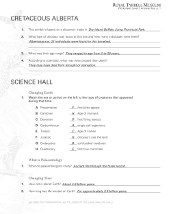 Answer Key - Royal Tyrrell Museum