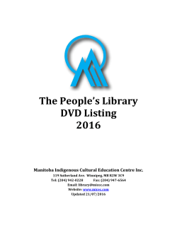DVD list - Manitoba Indigenous Cultural Education Centre Inc.