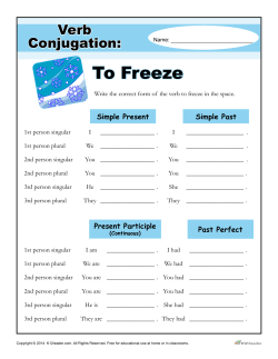 Verb Conjugation: Freeze