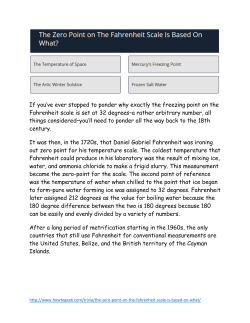 If you`ve ever stopped to ponder why exactly the freezing point on