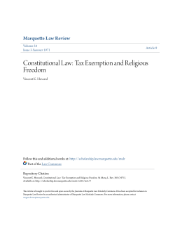 Constitutional Law: Tax Exemption and Religious Freedom