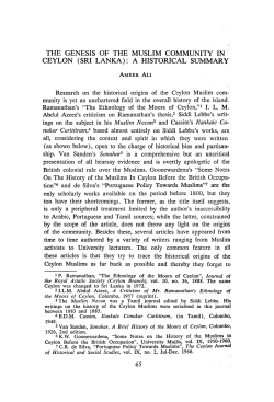 the genesis of the muslim community in &bull; ceylon