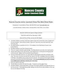 Nueces County Junior Livestock Show Pee Wee Show Rules