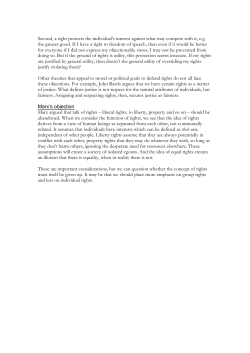 Second, a right protects the individual`s interest against what may