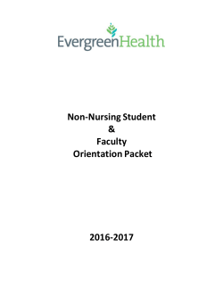 Non-Nursing Student and Faculty Orientation