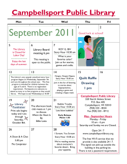 September 2011 - Campbellsport Public Library