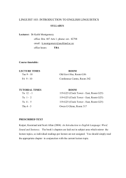 Introduction to English Linguistics