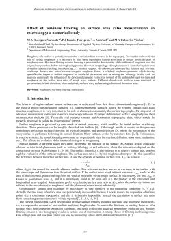 Effect of waviness filtering on surface area ratio measurements in