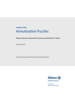 Annuitization Puzzles