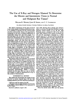 The Use of X-Ray and Nitrogen Mustard To Determine the Mitotic