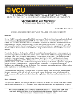 School Desegregation 2007 - Commonwealth Educational Policy