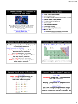 10/15/2013 1 11 Chemical Bonds: The Formation of Compounds