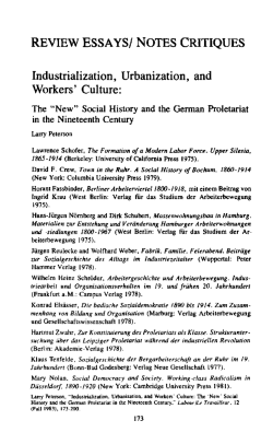 REVIEW ESSAYS/ NOTES CRITIQUES Industrialization