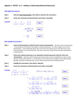 Notes - Adding - Subtracting Rational Expressions