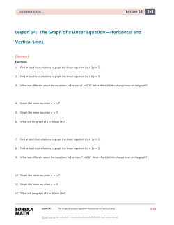 Lesson 14: The Graph of a Linear Equation―Horizontal and Vertical