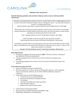 Definition Essay: Volunteerism Read the following quotations and