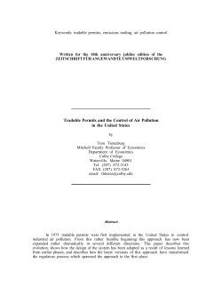 Tradable Permits and the Control of Air Pollution in the United States