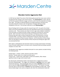 advice on a treatment diet aimed at reducing carbohydrate load and