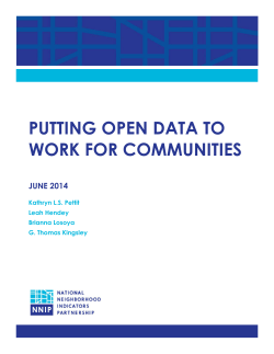 NNIP and Open - National Neighborhood Indicators Partnership