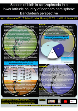 Season of birth in schizophrenia in a lower latitude country
