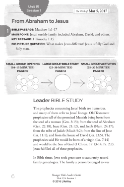 Leader BIBLE STUDY From Abraham to Jesus