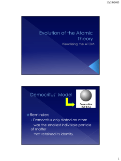 Evolution of the Atomic Theory