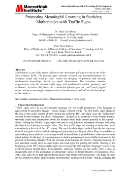 Promoting Meaningful Learning in Studying Mathematics with Traffic
