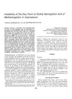Instability of the Oxy Form of Sickle Hemoglobin and of
