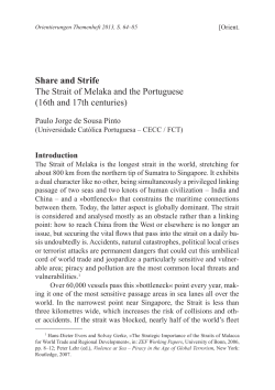 Share and Strife The Strait of Melaka and the Portuguese