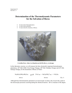 Determination of the Thermodynamic Parameters for the