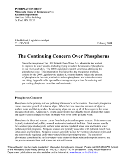 The Continuing Concern Over Phosphorus