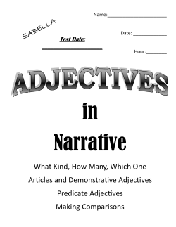 Predicate Adjectives - Grosse Pointe Public School System