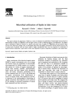 Microbial utilization of lipids in lake water