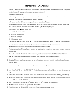 Homework &ndash; Ch 17 and 18