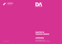 MASTER IN FASHION DESIGN OVERVIEW