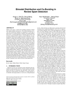 Bimodal Distribution and Co-Bursting in Review Spam Detection