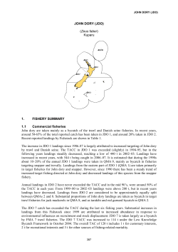 JOHN DORY (JDO) (Zeus faber) Kuparu 1. FISHERY SUMMARY 1.1