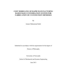 cost modelling of rapid manufacturing based mass customisation
