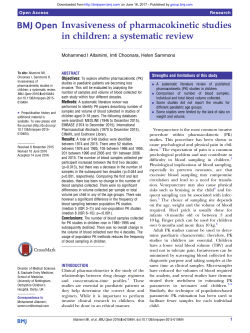 Invasiveness of pharmacokinetic studies in children: a