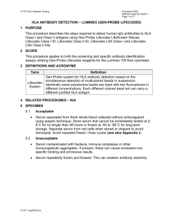 HLA Antibody Luminex SOP GenProbe