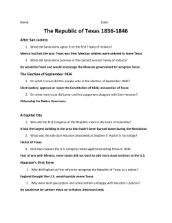 "Texas Republic" Video Notes