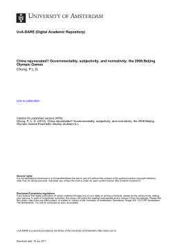 China rejuvenated? Governmentality, subjectivity, and - UvA-DARE