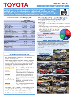 investor fact sheet - Order Annual Reports