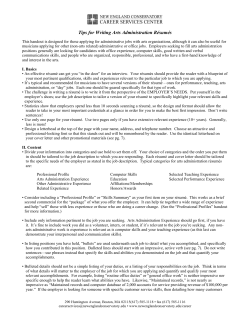 Tips for Writing Arts Administration Résumés