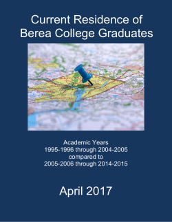 Current Residence of Berea College Graduates April 2017