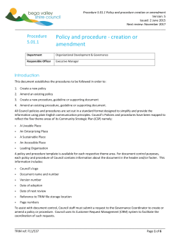 Procedure 5.01.1 Policy and procedure creation or amendment